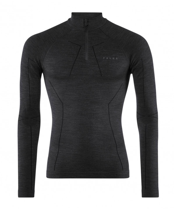 ski shop Paris : Wool Tech Zip Men's underwear top  Gender:Men Couleur:Black 