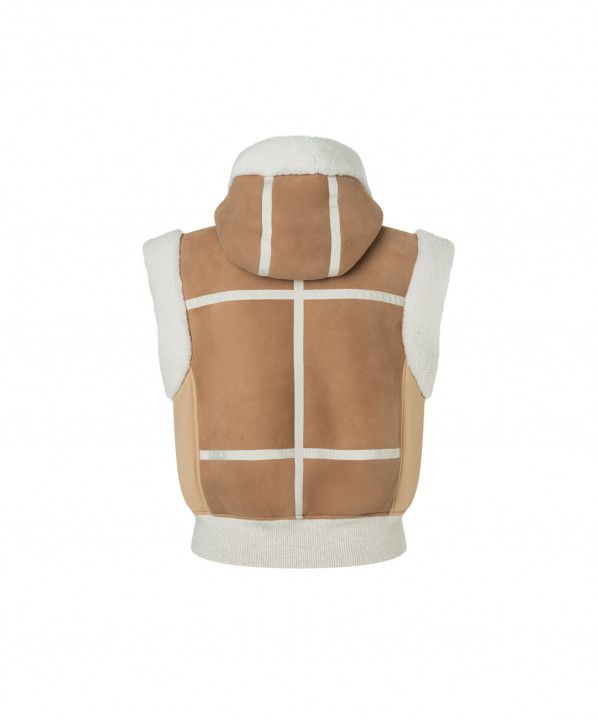 ski shop Paris : Bogner FELI women's sleeveless vest  Gender:Women Couleur:Light brown 