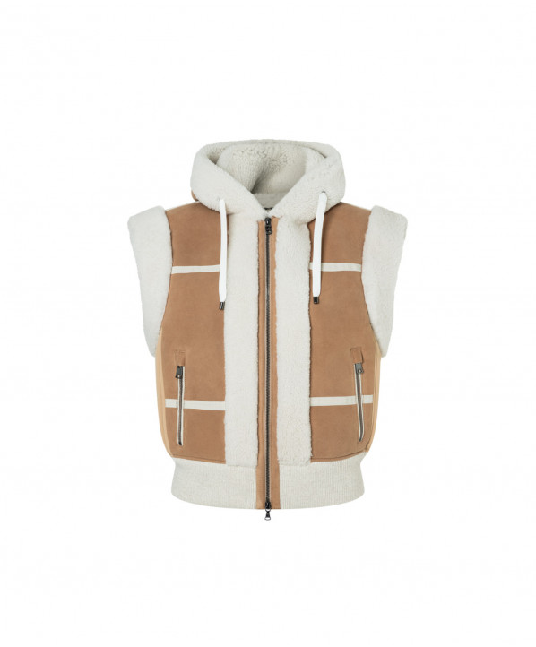ski shop Paris : Bogner FELI women's sleeveless vest  Gender:Women Couleur:Light brown 