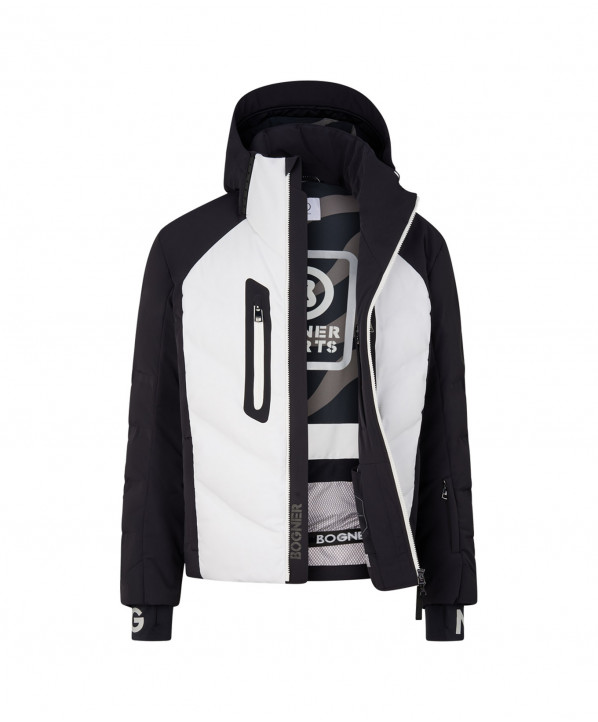 Magasin ski Paris : Veste de ski homme Bogner FELIAS  Coupe:Homme Couleur:Blanc & noir 