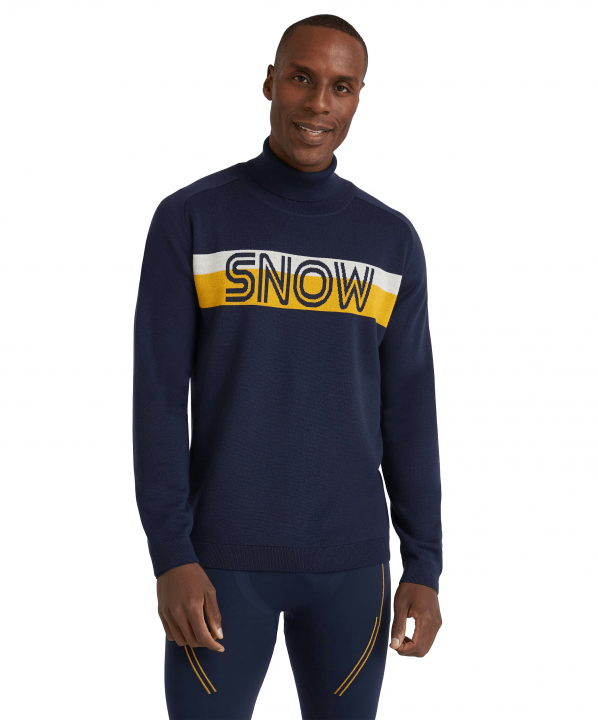 Magasin ski Paris : Sweatshirt homme Falke Ski Rollneck  Coupe:Homme Couleur:Bleu marine 