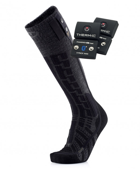 Magasin ski Paris : Chaussettes de ski Chauffantes Therm-ic Comfort S.E.T socks + Batterie 1400B  Coupe:Mixte Couleur:Noir 