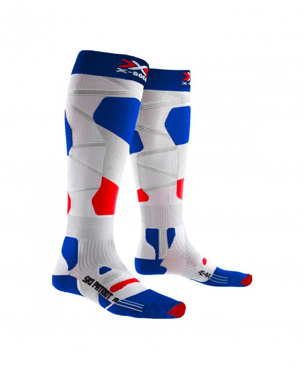 ski shop Paris : X-socks Patriot Ski socks  Gender:Unisex Couleur:Blue & white & red 