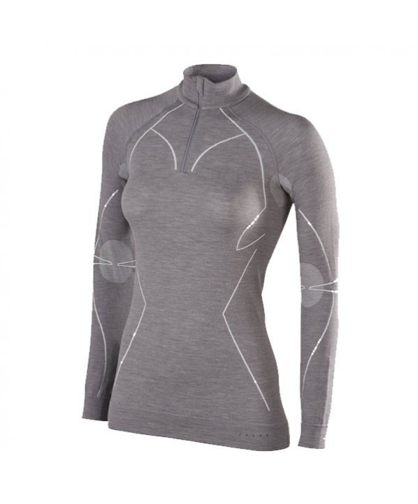 ski shop Paris : Sous vetement haut femme Falke Zip  Gender:Women Couleur:Grey 